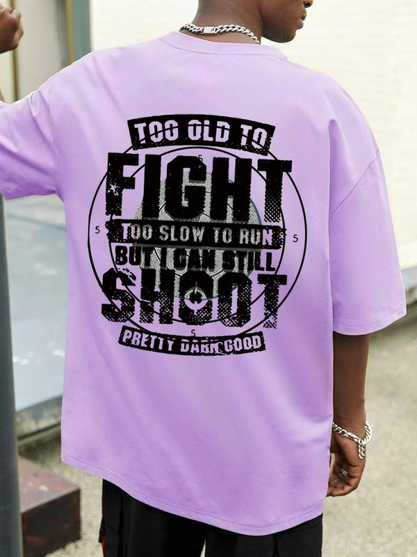 Men's Regular Fit Letter Print Round Neck Tee, Casual Short Sleeve Crew Neck T-shirt for Summer, T Shirts for Men,Â Graphic Tees,Â Fashion Men's Streetwear Top for Daily Wear