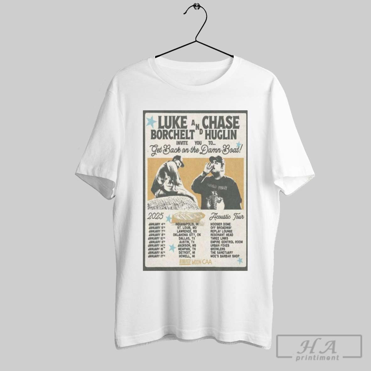 Poster Luke Borchelt And Chase Huglin Acoustic Jan 2025 Shows T Shirt