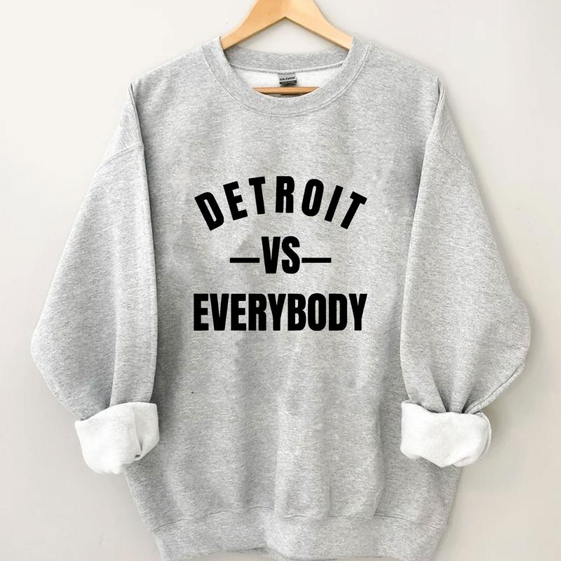 Detroit Vs Everybody Sweatshirt, Vintage Style Detroit Football shirt, Game Day Pullover, Sunday Football