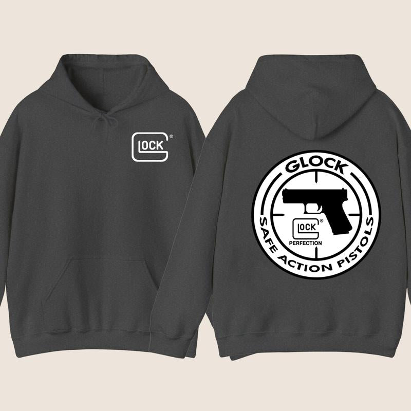 GLOCK Hoodie - Glock safe action... Sweaters - Double side Hoodie - Menswear - Womenswear -Men's Tops Hoodie  - Unisex SweatShirt - Glock Shirt