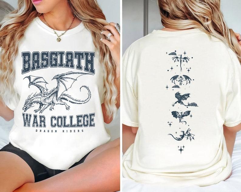 Fourth Wing Double-Sided Sweatshirt, Basgiath War College Shirt, Fourth Wing Shirt, Bookish Dragon Rider Shirt, Book Lover T-Shirt, Bookish Merch, Boo