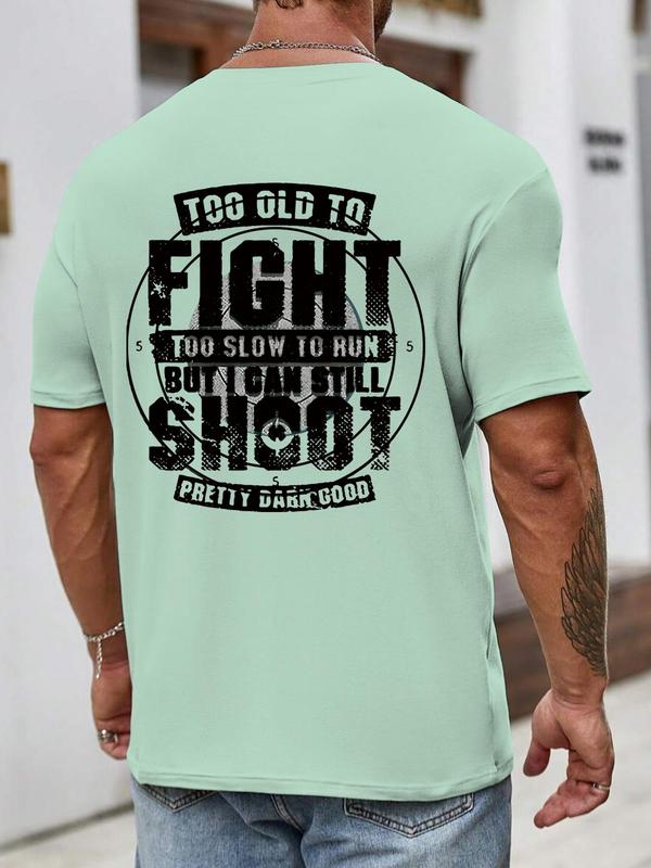 Men's Regular Fit Letter Print Round Neck Tee, Casual Short Sleeve Crew Neck T-shirt for Summer, T Shirts for Men,Â Graphic Tees,Â Fashion Men's Streetwear Top for Daily Wear