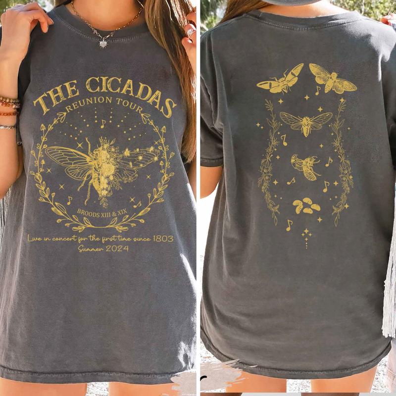 Cicada Concert Tour 2024 T-Shirt, Year of the Cicadas T-Shirt, Funny Cicada Shirt, Summer Tee, Insect Lover Tee, Bug Lover Gift, vintage bandtee