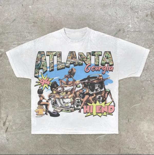 Atlanta Georgia Shirt, Street Style Retro Fashion Short Sleeve Tshirt, Unisex For Shirt, Gift For Fan, Gift For Him, Gift For Her Top Menswear Womensw