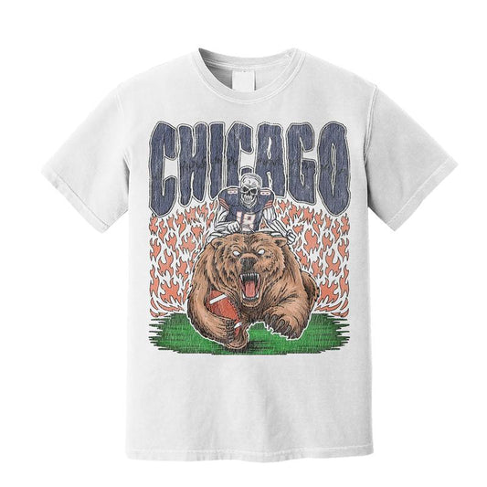 Chicago City Football Graphic T-Shirt - Limited Edition, Chicago Football Shirt, American Football Merch, Perfect for Fans of Chicago Menswear Top