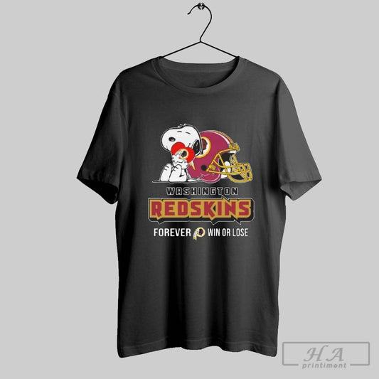 Snoopy Hug Washington Redskins Forever Win Or Lose 2025 Shirt