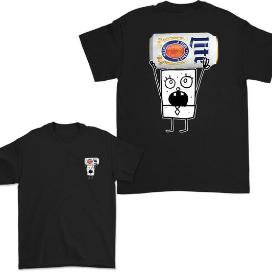 Doodlebob Miler Lite Essential 2 Sides T-shirt, Miler Lite Unisex T-shirt Full Color For Men, For Women, Miler Lite Beer Shirt