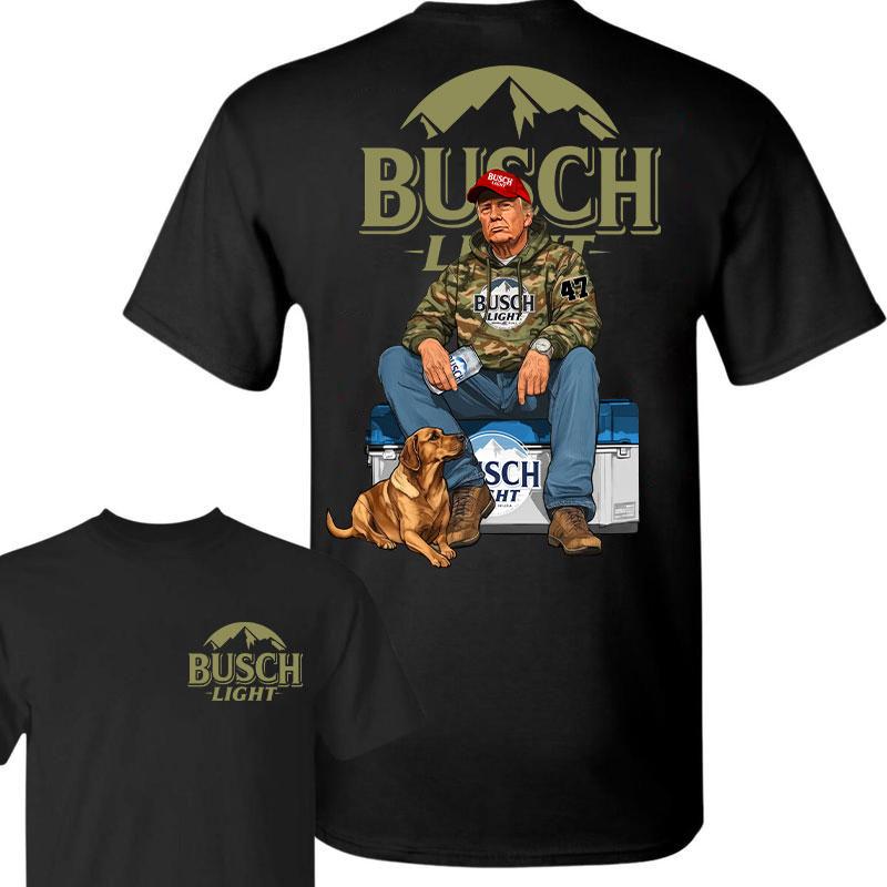 Busch Light Trump Hunting Camo Unisex shirt, Trump won 47th president Election 2024 shirt, Busch Light Fuel Hand Drill Dog Hunt Tee, Trump With Local Boy Cotton shirt Full Color Full Size