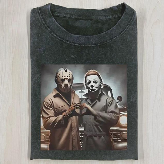 VINTAGE JASON AND MICHAEL HALLOWEEN T-SHIRT, Horror Movie Shirt, Horror Character, Funny Halloween Shirt, Unisex T-Shirt, Gift For Men Women