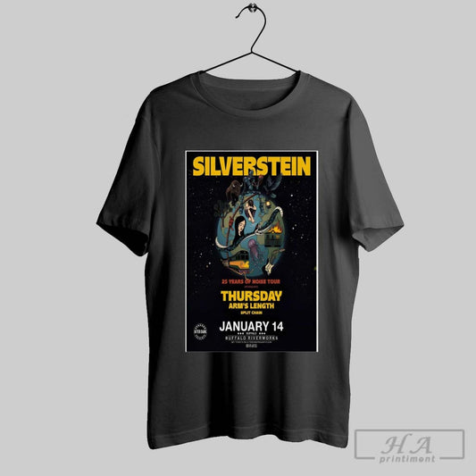 Silverstein 25 Years Of Noise Buffalo Ny Tour Jan 14 2025 Poster T Shirt