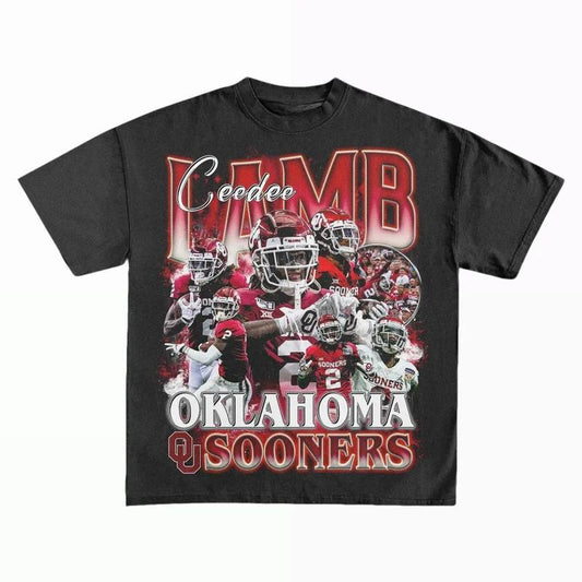 Ceedee Lamb Football Tee, Oklahoma Sooners, Vintage Heavyweight T-Shirt, Legends Heavyweight Tees, Vintage 90s Graphic Tee For Man, For Women, Sport S