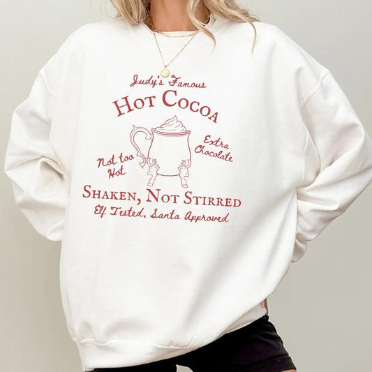 The Santa Clause Movie 90's Merch Judy's Hot Cocoa Neil Scott Calvin Charlie Christmas Gift Crewneck Sweatshirt Shirt Holiday Tim Allen