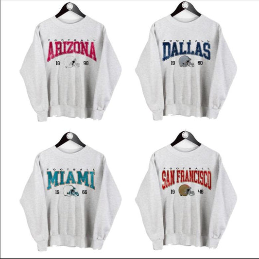 Vintage Football Big Words Logo Sweatshirt, Hometown Football Sweatshirt, Football Thowback Vintage All Teams Sweatshirt, Vintage Graphic Tees, Footba