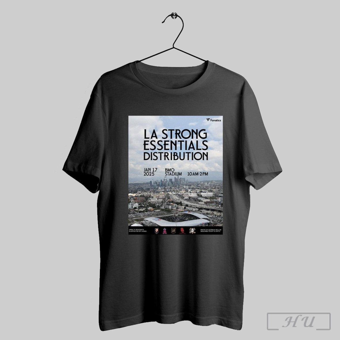 Poster Los Angeles Football Club La Strong Essentials Distribution January 17 2025 Bmo Stadium T Shirt