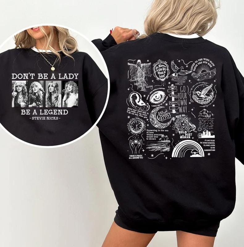 Stevie Vintage Sweatshirt, Don't Be A Lady Be A Legend 2 Side Ver2 Sweatshirt, Music Concert Hoodie, Gift For Women and Man Unisex Shirts Womenswear Cotton