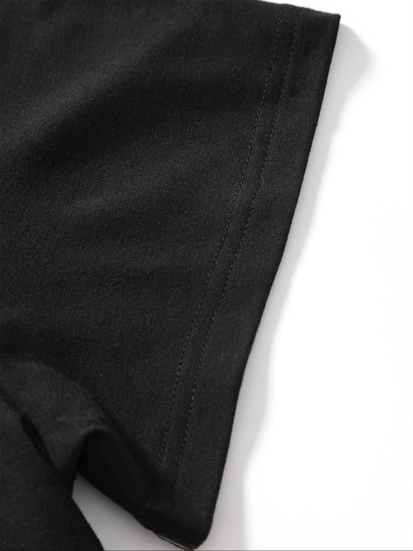 Men's Letter  Print Round Neck Graphic Tee, Regular Fit Casual Short Sleeve T-shirt, Men's Summer Top for Daily Wear