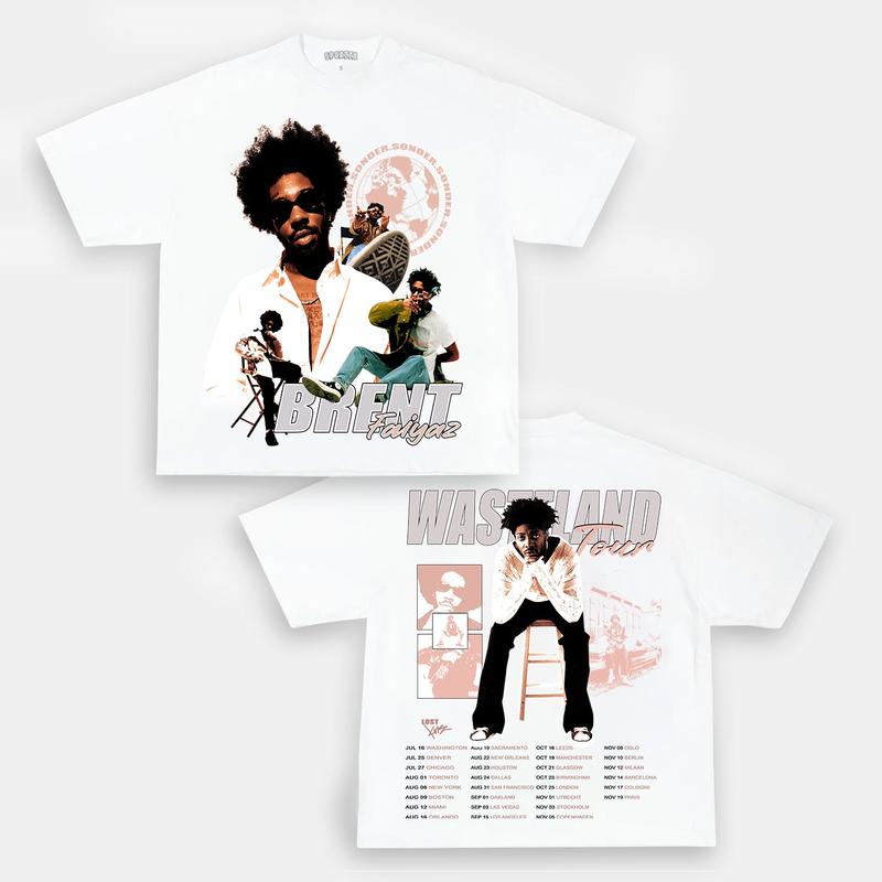 BRENT FAIYAZ V2 Double Printed Short Sleeve Tee Cotton Vintage Shirt To Match Sneaker Hiphop Clothing Rapper Merch Shirt, Hiphop Tour Concert 2024, Gift For Fan Y2K Aesthetic Hoodie Sweatshirt