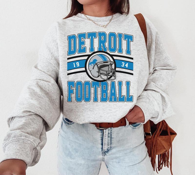 Vintage Detroit Football Crewneck Sweatshirt, Detroit Sweatshirt, Retro Detroit Football Sweatshirt, Detroit Fan Gift