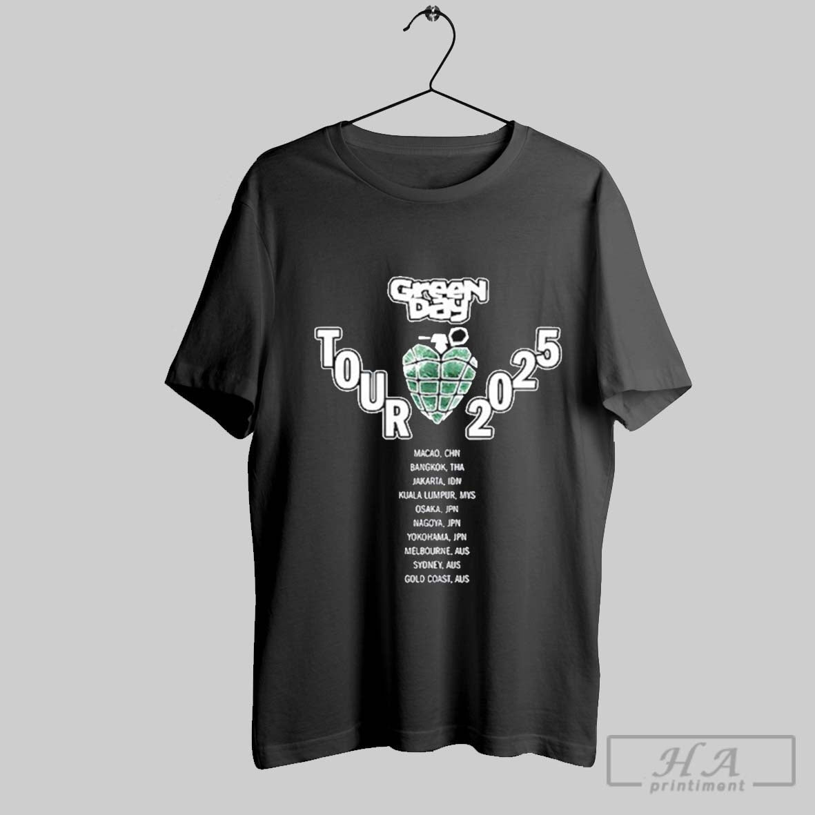 Premium Green Day Asia Australia Tour 2025 T Shirt