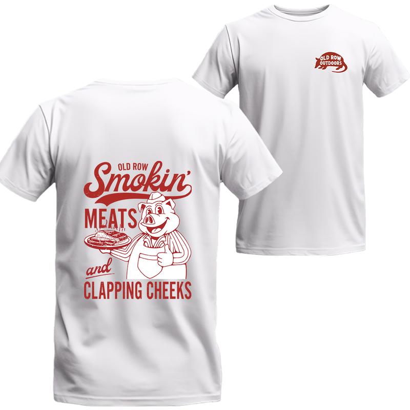 Old Row The Smokin Meats Graphic 2 Sides T-shirt, clothes seasons, Graphic Short Sleeve Tee, Unisex Shirt, Menswear Top, beer shirt, drinking shirt