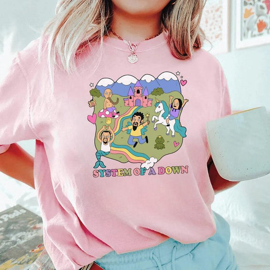 System of a Down T-shirt System of a Down Tee Cute Funny Gift Casual Cotton