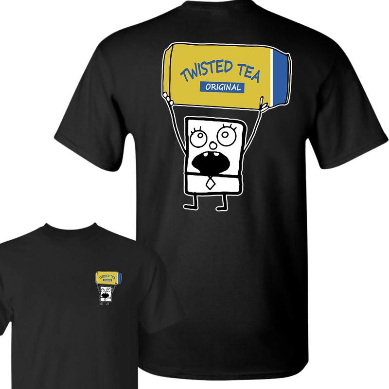 Doodlebob Twisted Tea Essential 2 Sided T-Shirt, Funny Drinking T-Shirt, Summer T-Shirt, Full Color T-Shirt, Unisex T-Shirt, For Men, For Women, Gift For All