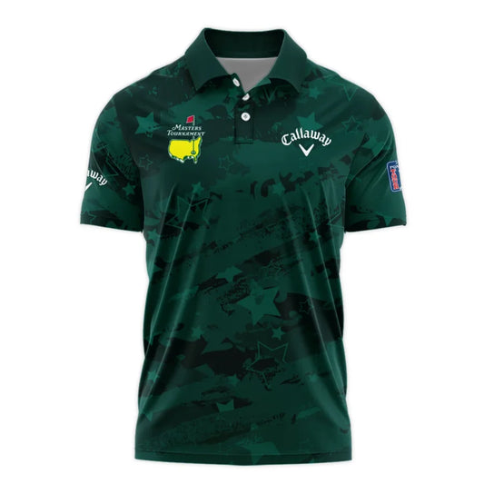 Dark Green Stars Pattern Grunge Background Masters Tournament Callaway Polo Shirt Style Classic Polo