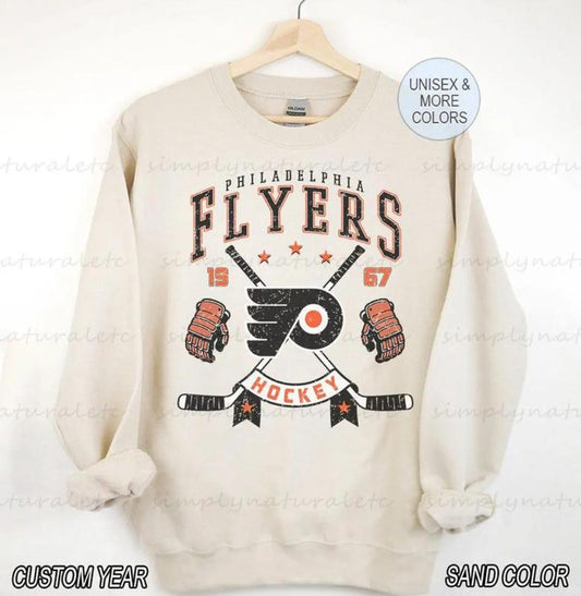Philadelphia Sweatshirt Crewneck, Vintage Flyers shirt, Philadelphia Hockey Fan shirt, Hockey Tee, Flyers Sweatshirt