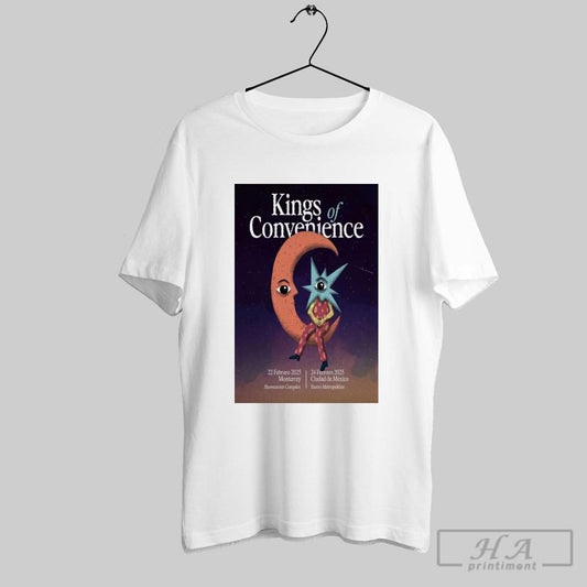 Poster Kings Of Convenience February 22 2025 Monterrey Mexico Showcenter Complex T Shirt