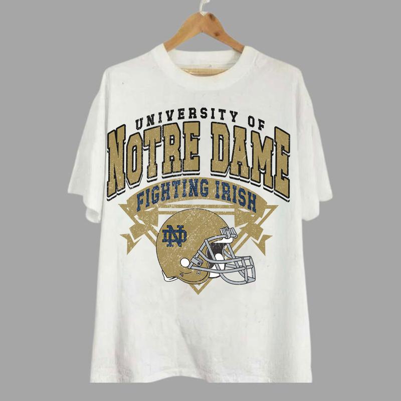 Notre Dame Fighting Irish Vintage NCAA Sweatshirt, Unisex Notre Dame Football Shirt, Classic Sport Hoodie for Fans, Cotton, Sweatshirt, Clothing