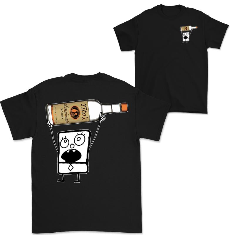 Doodlebob Titoâ€™s Vodka Drawing 2 Sided T-Shirt, Funny Drinking T-Shirt, Summer T-Shirt, Full Color T-Shirt, Unisex T-Shirt, For Men, For Women, Gift For All Menswear Top