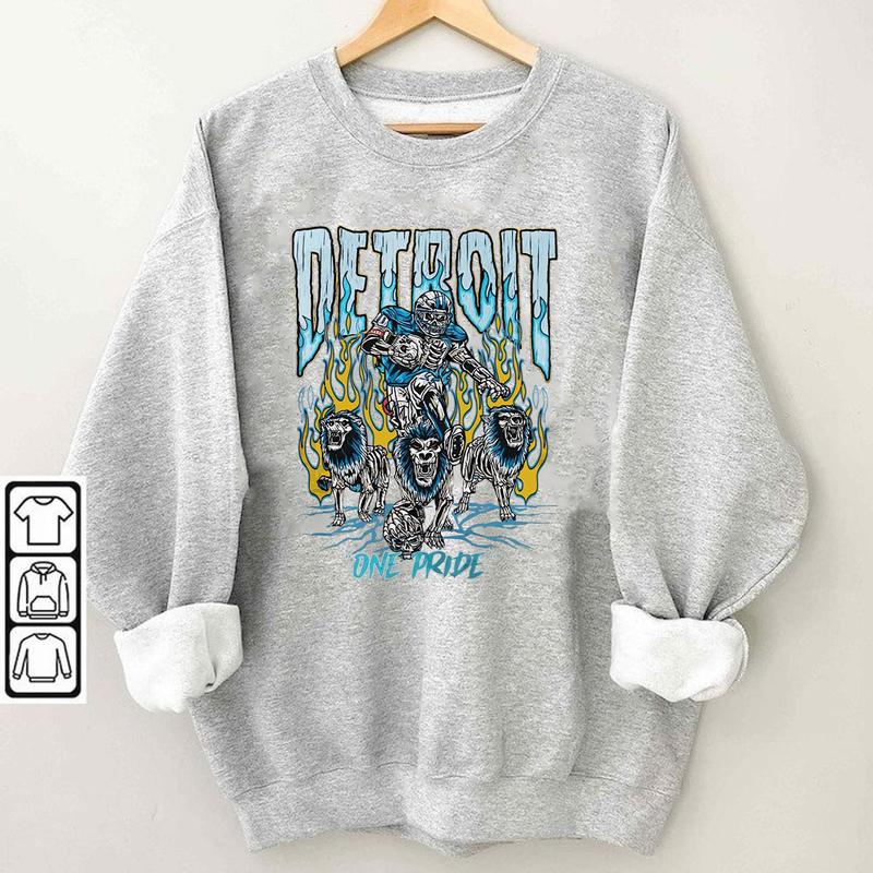 Detroit One Pride Sweatshirt, Skeleton Shirt, Vintage Design, Vintage Detroit Clothing, Cute Detroit Gift, Gift For Her Crewneck