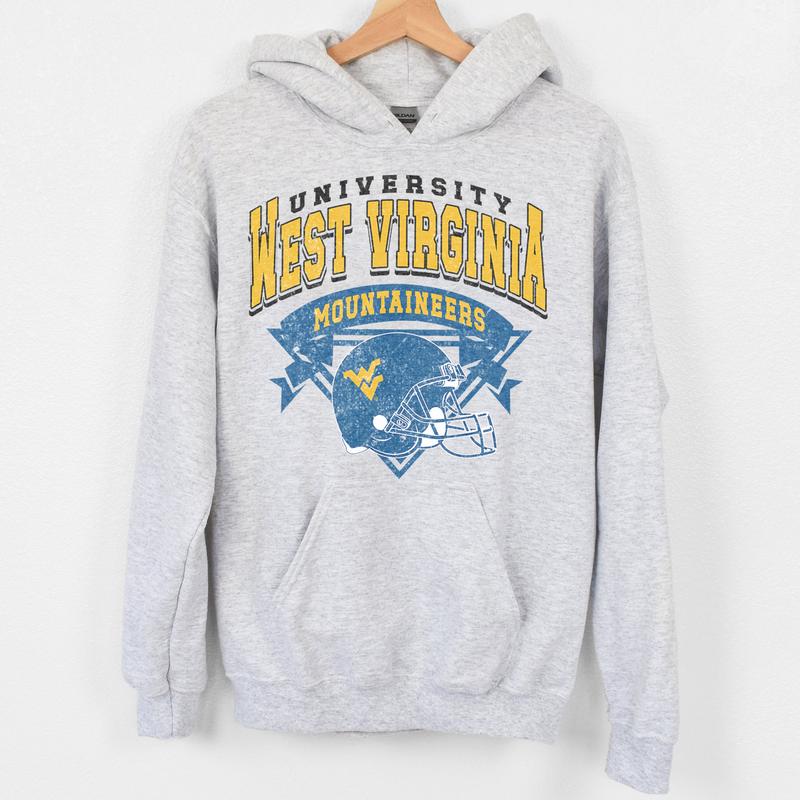 West Virginia Mountaineers Vintage Football NCAA Sweatshirt - Tshirt - Hoodie, West Virginia University Unisex Football NCAA Shirt, Unisex Vintage NCAA Shirt, Classic Football Shirt, Gifts For Football Fan Sport, Cotton, Sweatshirt,Casual Clothing