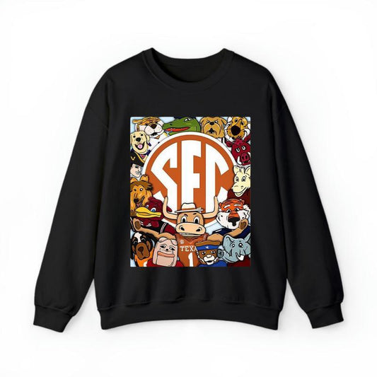 College Football Team Sweatshirt, SEC South Eastern Conference Mascots Sweatshirt, SEC Unisex Mascot Sweatshirt, Vintage Graphic Tees, Vintage Crewnecks, Sport Graphic Shirts, Unisex Sweatshirts for Men, for Women  Sweaters Tops