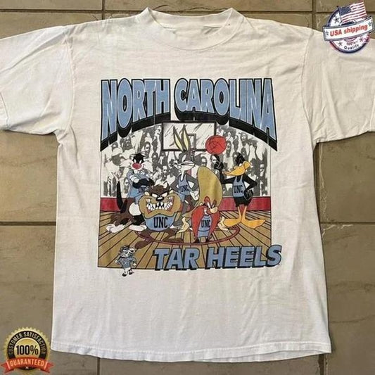 Vintage UNC Tar Heels Looney Tunes T-Shirt, NCAA UNC Tar Heels Shirt, North Caro
