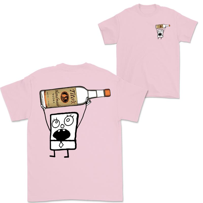 Doodlebob Titoâ€™s Vodka Drawing 2 Sided T-Shirt, Funny Drinking T-Shirt, Summer T-Shirt, Full Color T-Shirt, Unisex T-Shirt, For Men, For Women, Gift For All Menswear Top