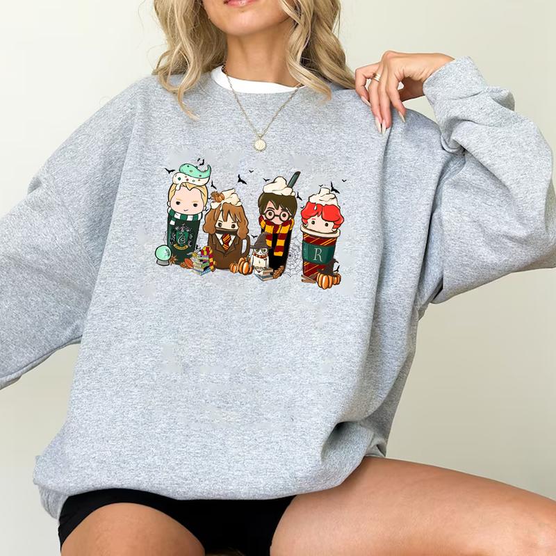 HP Spooky Season At Hogwarts Unisex Sweatshirt Hoodie Shirt Cotton Relaxed Fit
