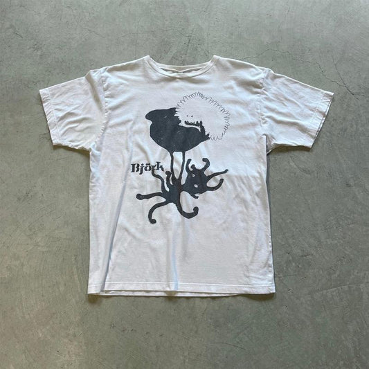 RARE!! Vintage 2003 Bjork Classic Style White T-Shirt Reprint Unisex S-5XL, Vintage Bjork 80S rock tour shirt, music vintage tour, tour band shirt