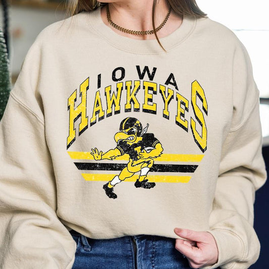 Iowa Hawkeyes Vintage NCAA Sweatshirt, University Sport Shirt, Gift for Football Fans, Classic Comfort People, Vintage Collection, T-Shirt Today