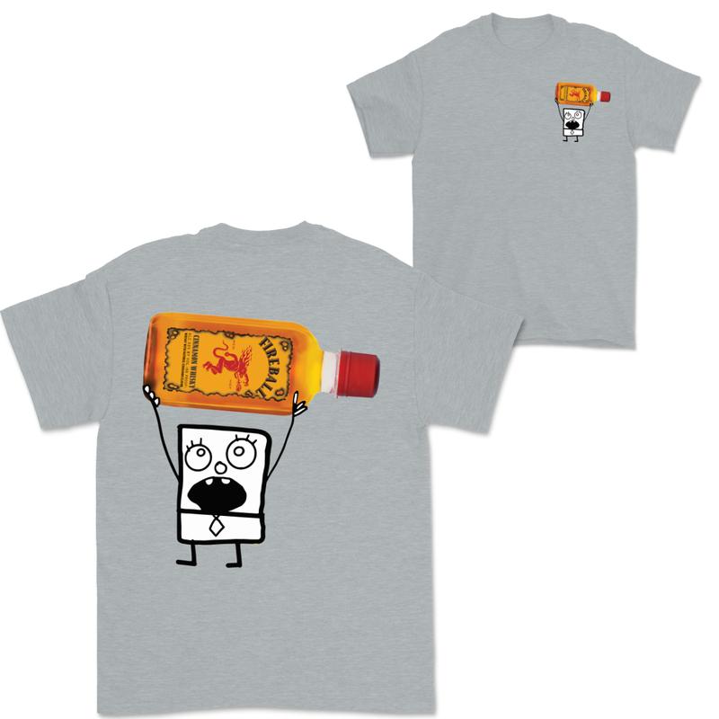 Doodlebob Fireball cinnamon Whiskey Tea Essential 2 Sided T-Shirt, Funny Drinking T-Shirt, Summer T-Shirt, Full Color T-Shirt, Unisex T-Shirt, For Men, For Women, Gift For All