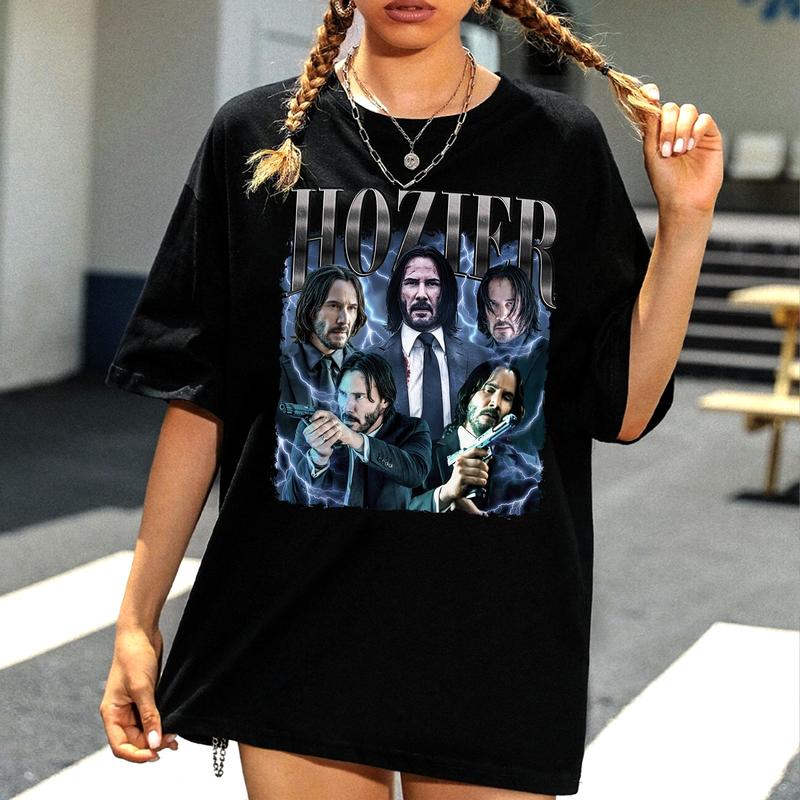 Hozier As Keanu Reeves Vintage 90s T-Shirt, Hozier Shirt, Keanu Reeves Shirt,Gift For Movies Lovers Casual Clothing Fabric Menswear Top  Sweatshirts