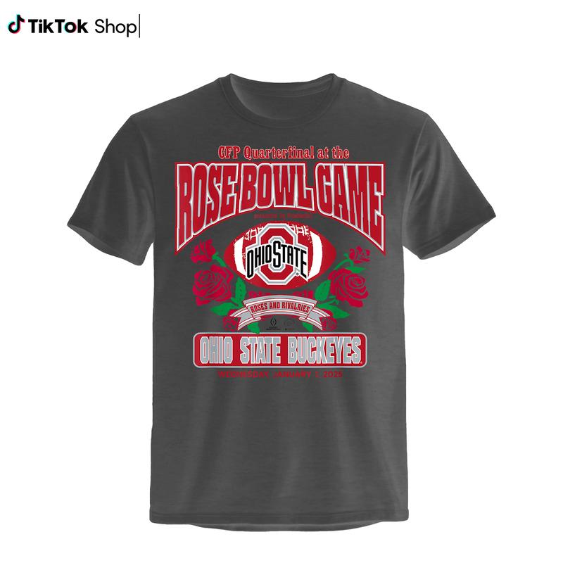 Ohio State University 2025 Rose Bowl Champions Shirt, Ohio State Buckeyes Rose Bowl CFP 2024 2025 Football Game TShirt