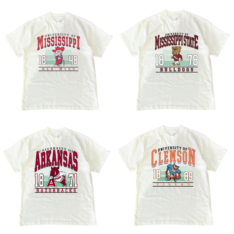 WHITE T-SHIRT Vintage NCAA College 90S All Teams Sport Football Basketball Classic men graphic tees, Unisex men gifts, streetwear funny tshirt