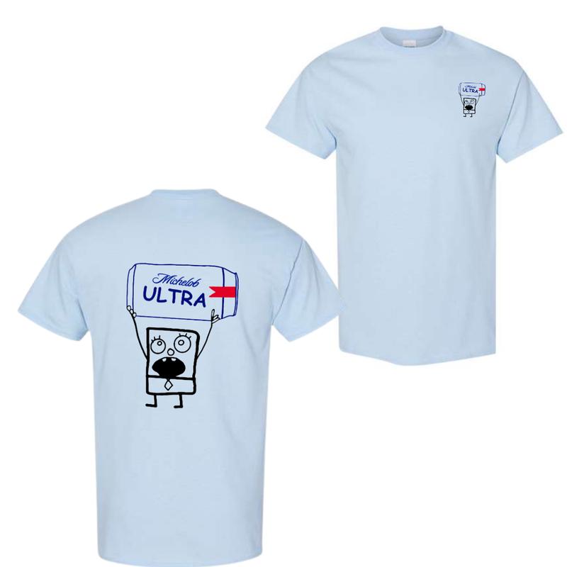 Michelob Ultra Beer Doodlebob T-shirt , Doodlebob Shirt, Michelob Ultra Beer Shirt, Double Sided Graphic Printed Unisex Classic for Men and for Women