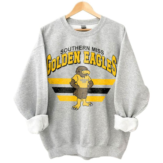 Southern Miss Golden Eagles Vintage Football NCAA Sweatshirt-Tshirt-Hoodie, University of Southern Mississippi Unisex Football NCAA Shirt, Unisex Vintage NCAA Shirt, Classic Football Shirt, Gifts For Football Fan Sport, Cotton, Sweatshirt, T-Shirt, Hoodie