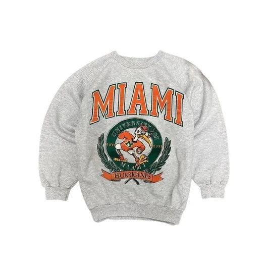 Vintage NCAA Miami Hurricanes Logo Sweatshirt, University of Miami NCAA Unisex t-shirt, sweatshirt, hoodie Cotton Menswear