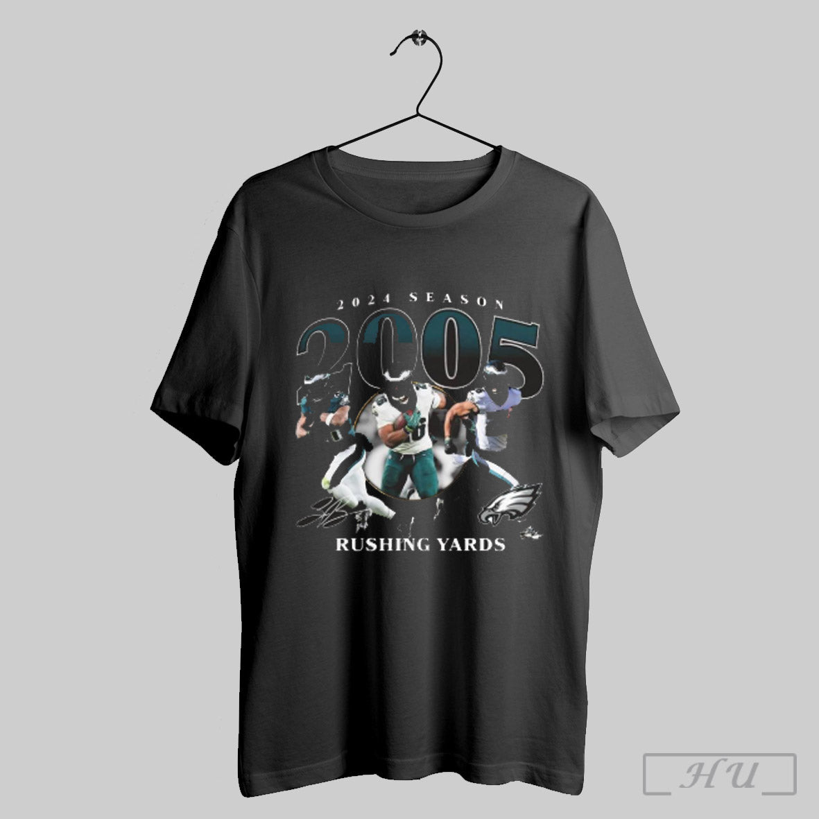 Saquon Barkley Black Philadelphia Eagles 2005 Rushing Yards Sign 2025 T Shirt