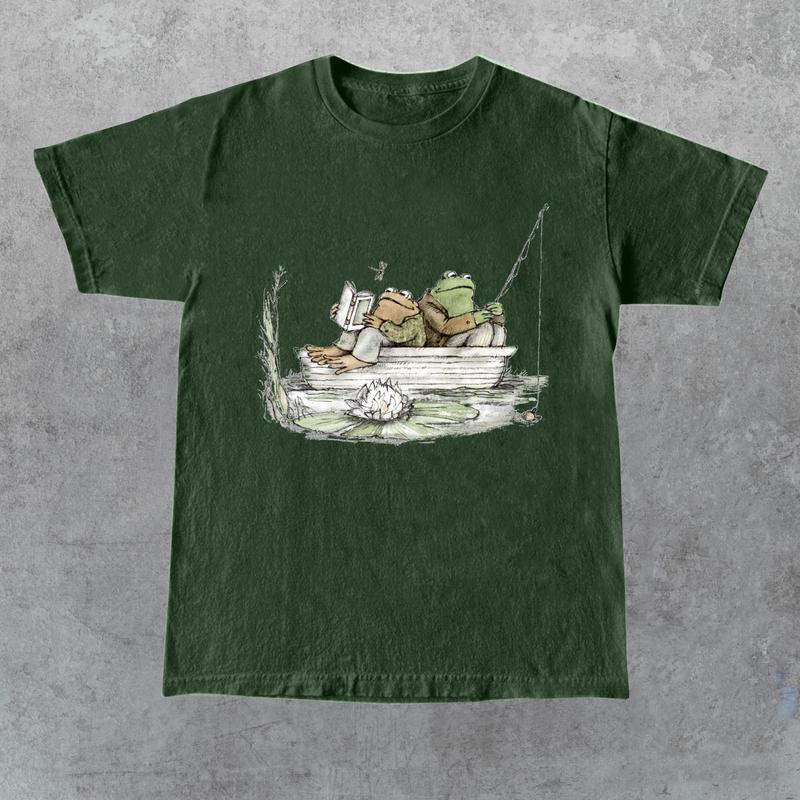 Frog 90s Vintage Graphic Shirt, Retro Toad Tee, Nature Shirt, 2000s Frog T-Shirt, Book Lovers Shirt, Vintage Unisex Cotton Tee