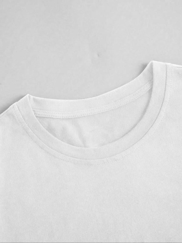 Women's Letter & Book Print Round Neck Tee, Casual Crew Neck Short Sleeve T-shirt, Ladies Summer ClothesÃ‚Â for Daily Holiday Vacation Outdoor Wear