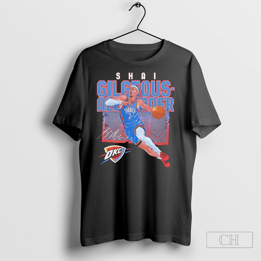 Shai Gilgeous Alexander Oklahoma City Thunder Nba Basketball Shattered Signature Vintage Shirt